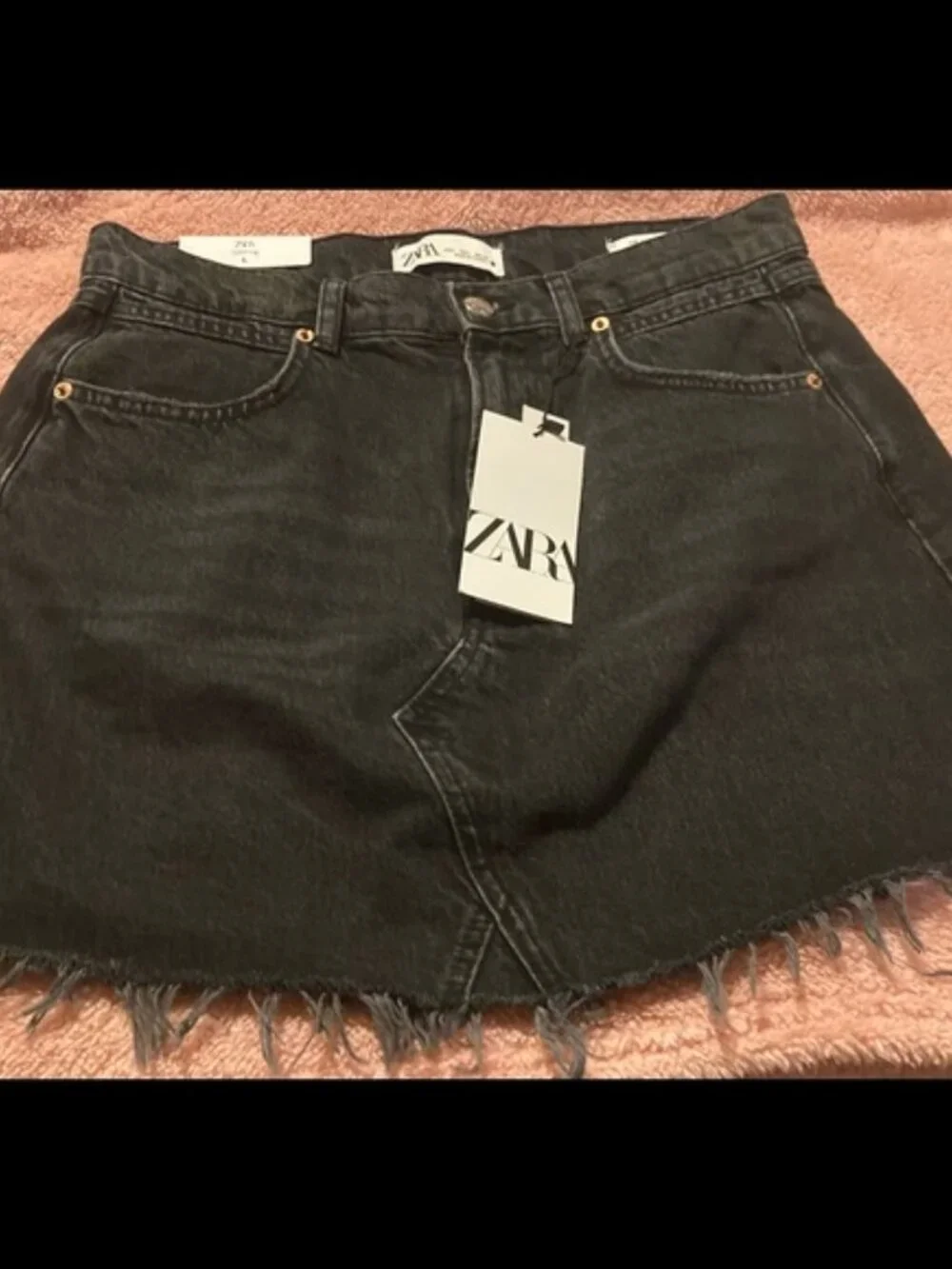 Zara black frayed